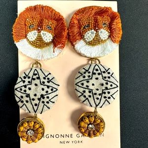 Never worn Mignonne Gavignon lioness earrings.